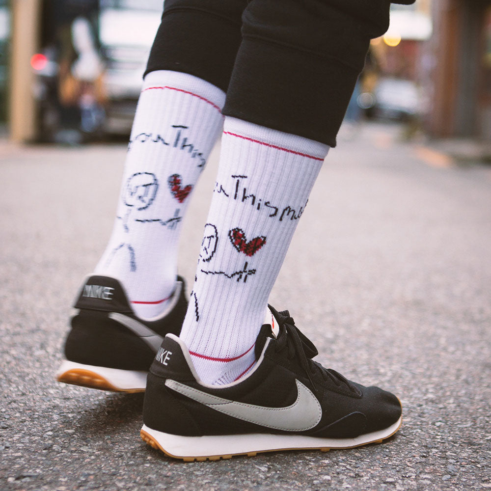 Women&#39;s Love You This Much Athletic Socks - White