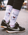 Women's Love You This Much Athletic Socks, White Socks