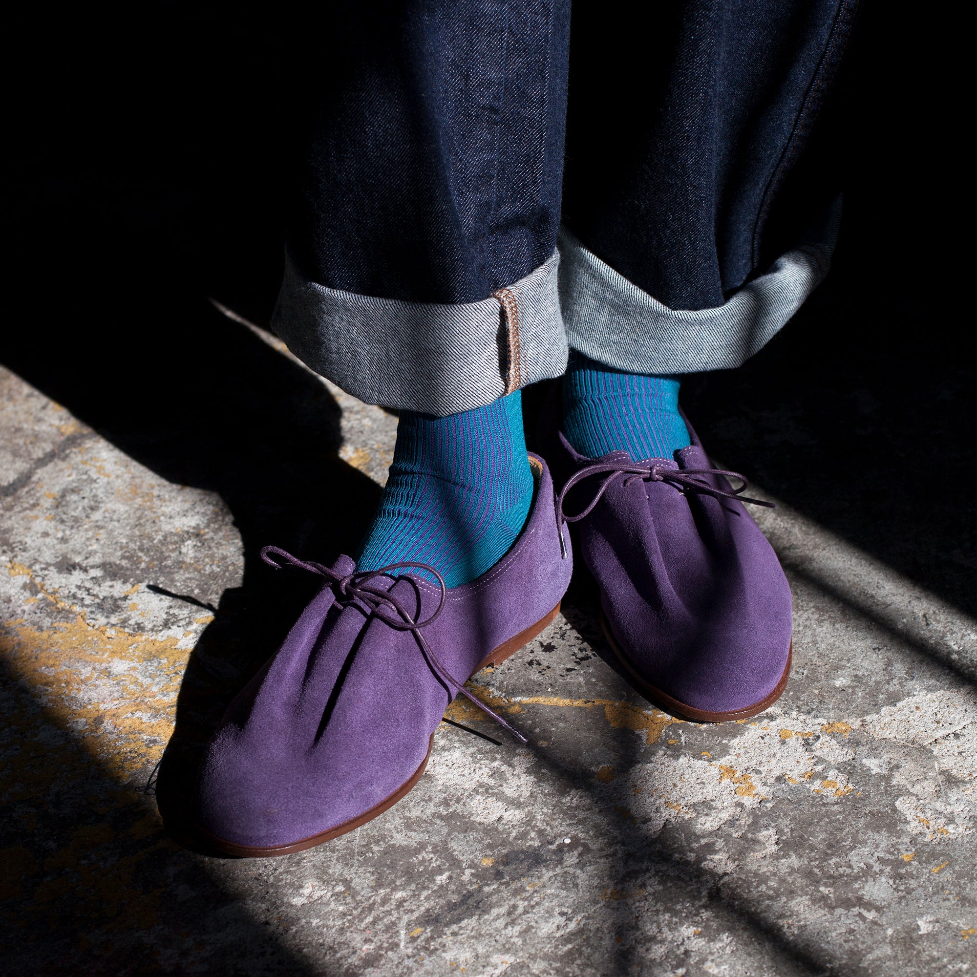 Two-Tone Ribbed - Blue/Purple - Votta Socks