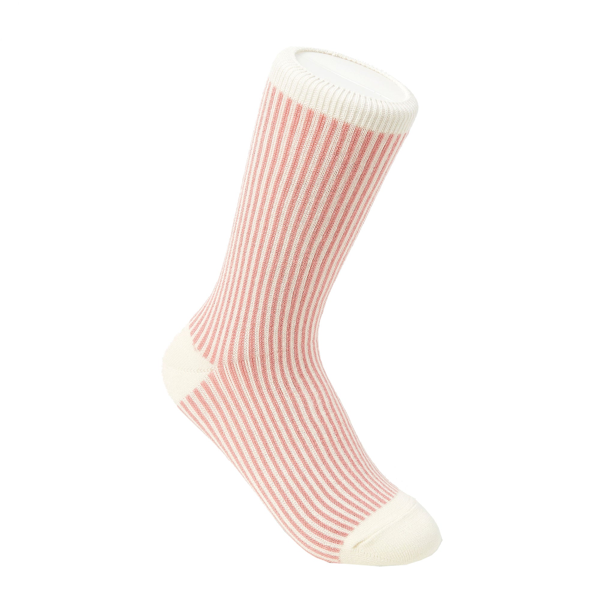 Women&#39;s Swoony Lines Pink &amp; Ivory Socks